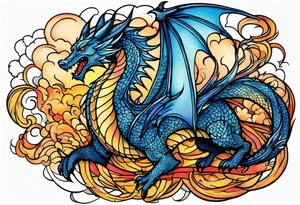Game of thrones style flying dragon tattoo idea