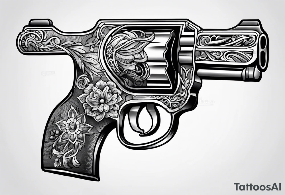 hand gun tattoo idea