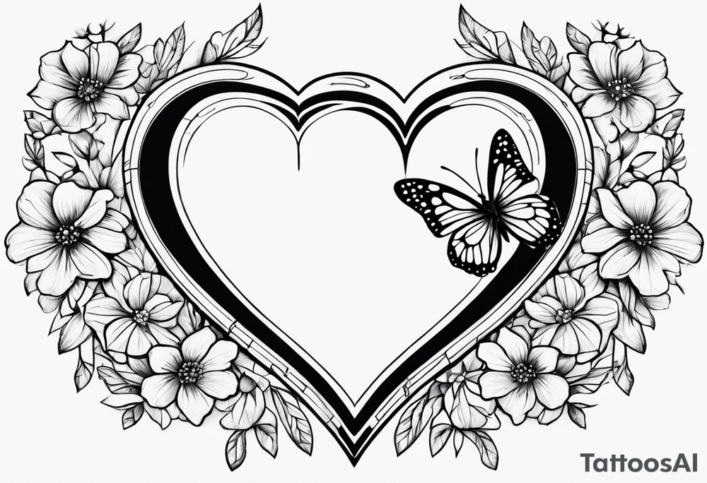 Gerbara butterfly paws forget me not heart tattoo idea