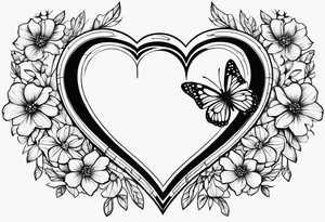 Gerbara butterfly paws forget me not heart tattoo idea
