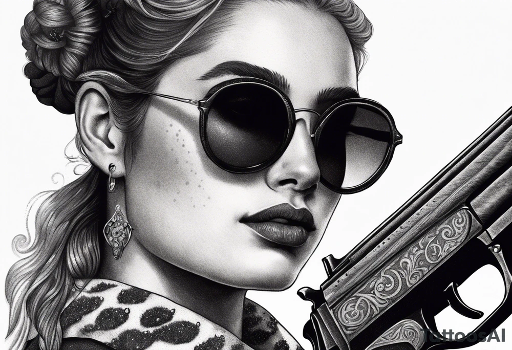 capricorn with sunglasses and shotgun tattoo idea