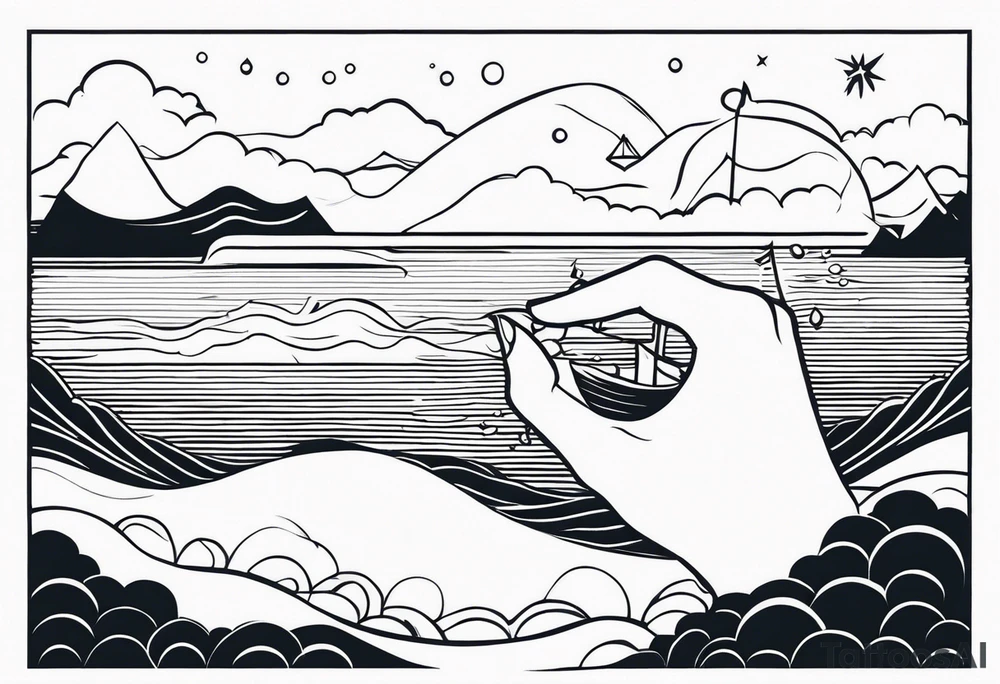 Ocean themed wrist tattoo tattoo idea