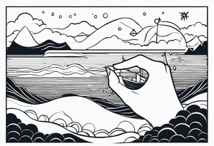 Ocean themed wrist tattoo tattoo idea