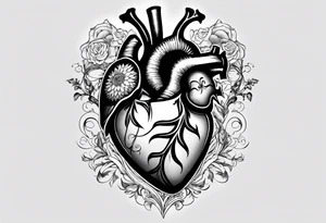 a heart split in half with Matilda whiten in one have an Weston Whiten in the other tattoo idea