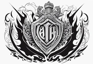 Valhalla sword shield flame
stairs tattoo idea