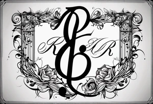 Musical notes depicting the letters R and L tattoo idea