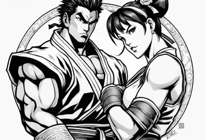 street fighter 3 makoto, chun li fighting tattoo idea