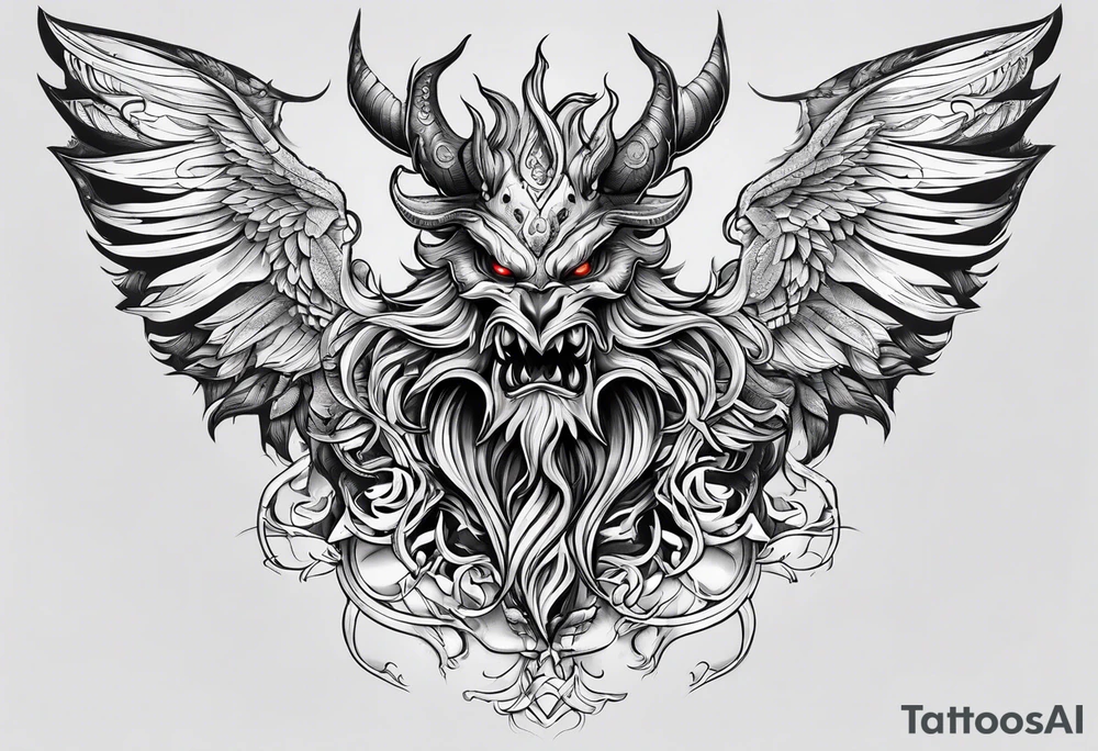 Creature from hell tattoo idea