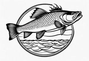 outline walleye simple small no scales tattoo idea