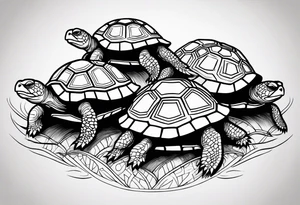 Four turtles tattoo idea