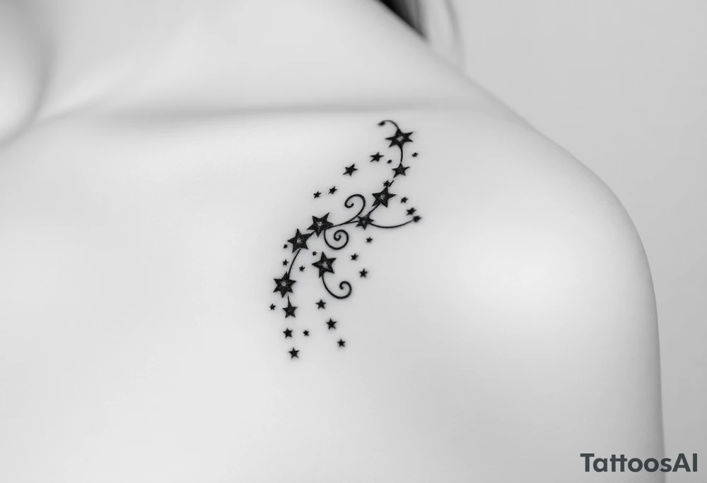 Cascade of stars swirl tattoo idea