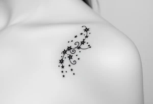 Cascade of stars swirl tattoo idea