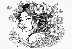 Fairy vines and flowers tattoo idea