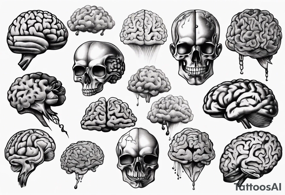 Floating brain tattoo idea