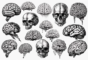 Floating brain tattoo idea