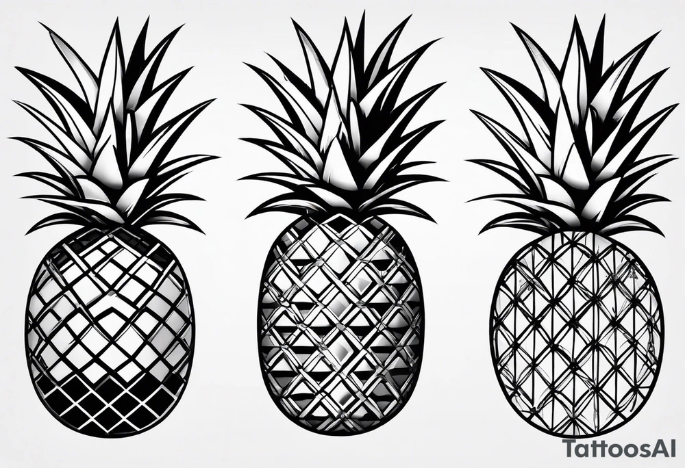 Half pineapple half tattoo idea