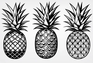 Half pineapple half tattoo idea