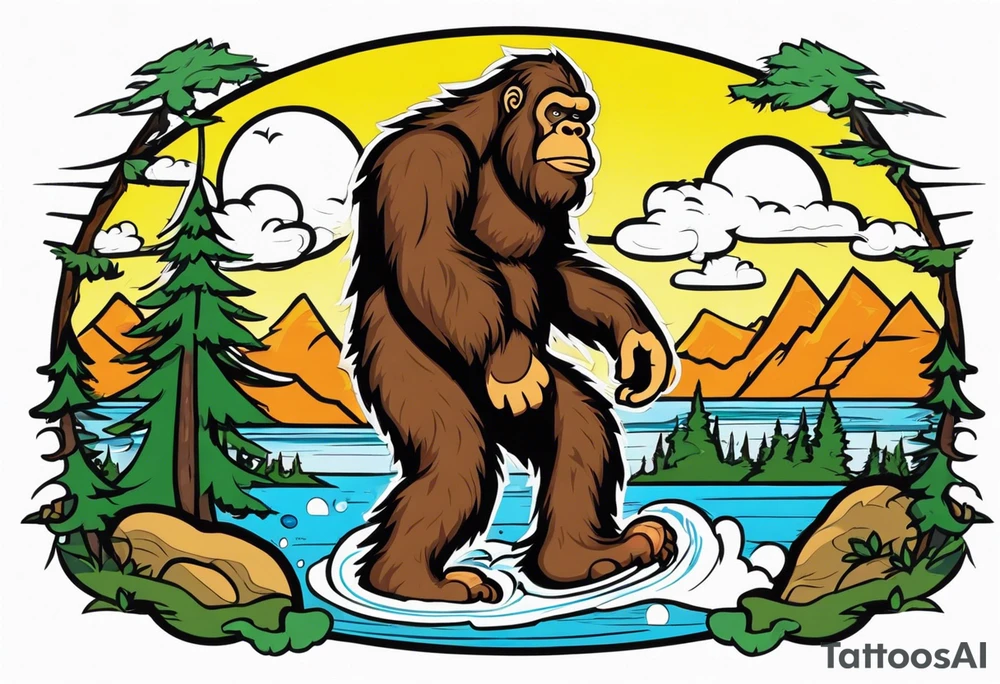 depressed bigfoot tattoo idea