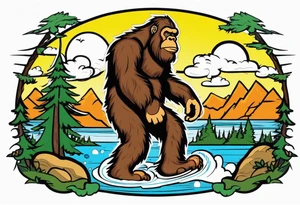 depressed bigfoot tattoo idea