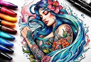 Aquarius and cancer tattoo idea