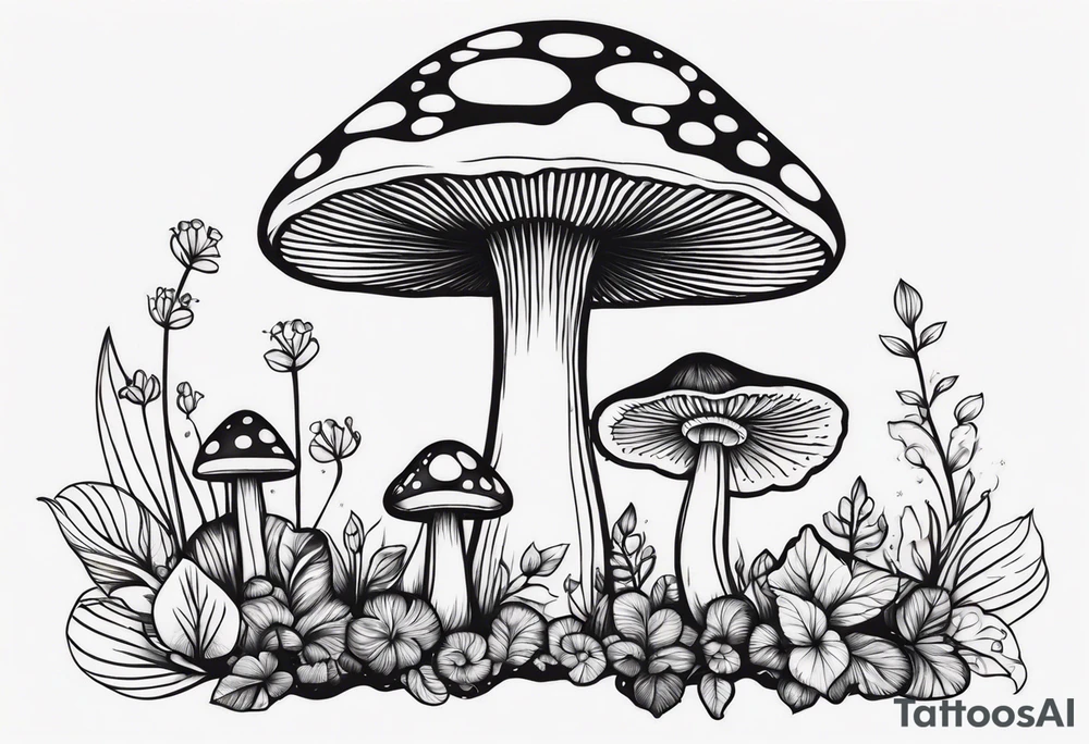 Charming Mushroom tattoo idea