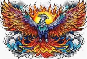 Phoenix rising from the ashes tattoo idea