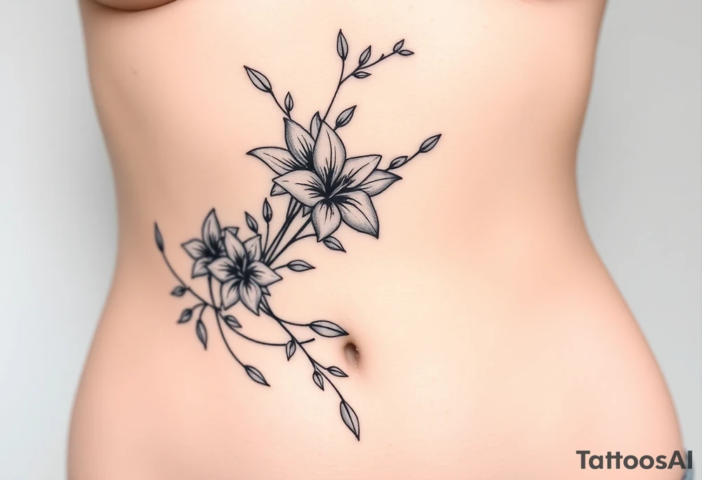 Lillies and vines tattoo idea