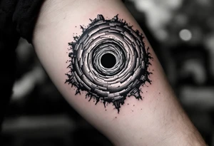 Parallel worlds centered by a black hole tattoo idea