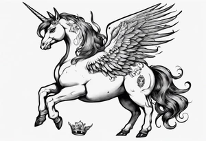 fat pegasus unicorn that looks like a rebel tattoo idea