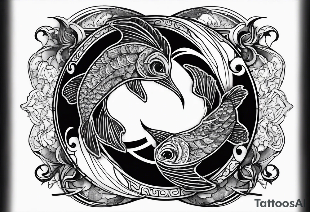 masculine pisces with yin and yang tattoo idea tattoo idea