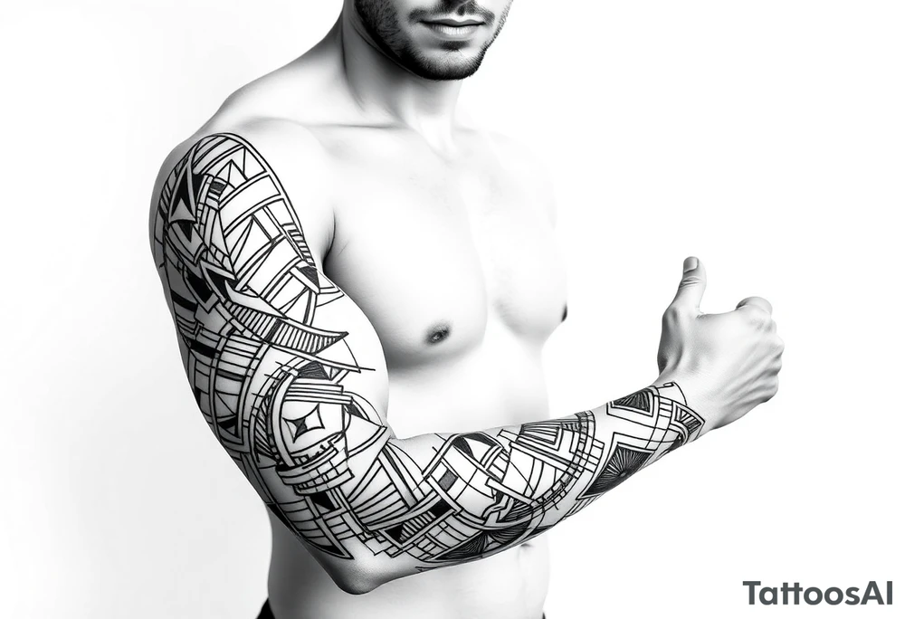 bold line ornamentaali tattoo idea