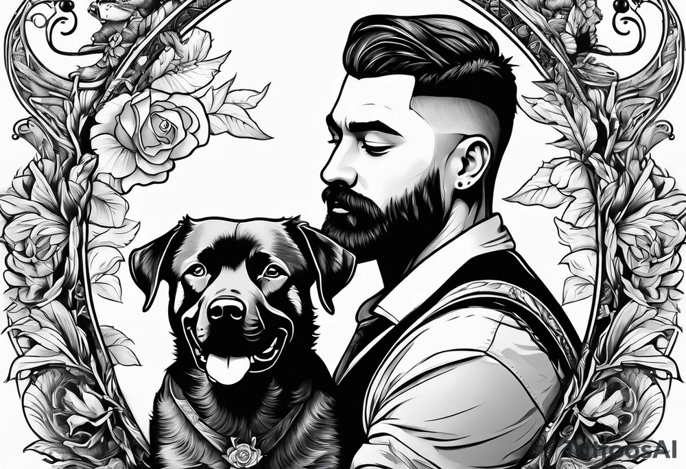 A man and his dog tattoo idea
