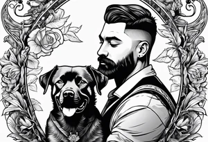 A man and his dog tattoo idea