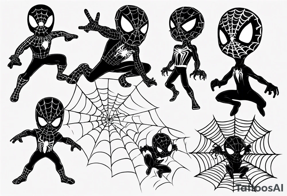 Black toddler as Spider-Man tattoo idea