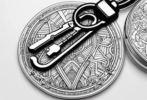 a keychain with differents keys just lines tattoo idea