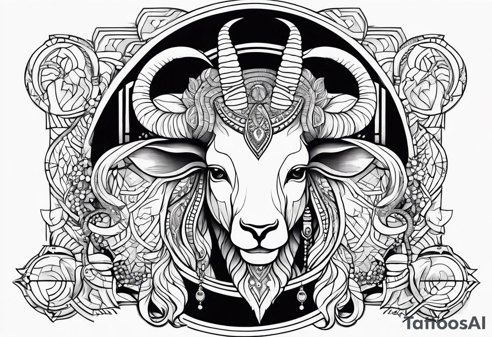 capricorn, 111, African deities tattoo idea