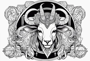 capricorn, 111, African deities tattoo idea