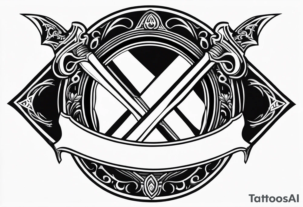 Valhalla shield  sword axe tattoo idea