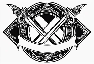 Valhalla shield  sword axe tattoo idea