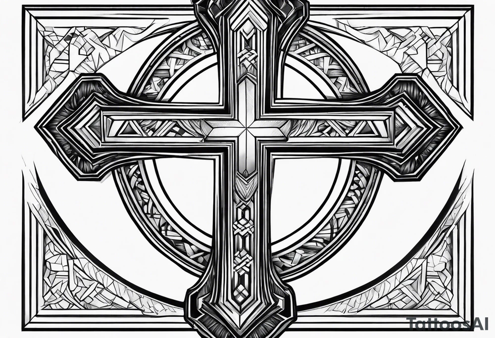 Cross and purpose tattoo idea