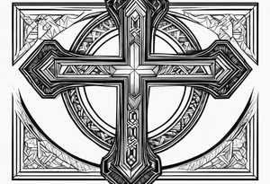 Cross and purpose tattoo idea