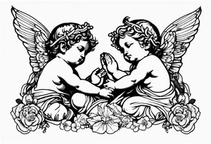 putti praying tattoo idea