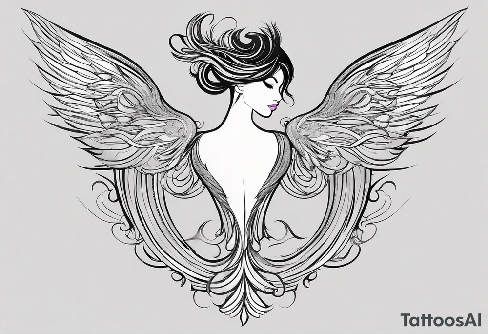 “I’m looking for a side boob tattoo of a phoenix that symbolizes rebirth and survival, with the outline resembling a Black woman with 4C hair. The phoenix should emerge from abstract petals at the base to represent growth, and I want it to feel symbolic but not overly abstract or realistic.

The Black woman’s form should flow into the phoenix, with her 4C hair being a key feature, blending into the flames or feathers. The design should be done in black ink to complement my skin tone, and I want it to represent strength and transformation, without resembling angels or fallen angels.”

This gives the artist a clear picture of your vision while allowing for their artistic input. tattoo idea