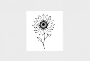 Sun flower with stem tattoo idea