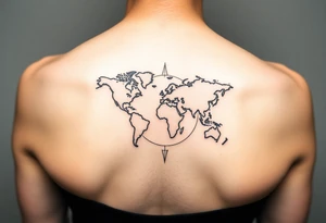 Minimalist tattoo for women who love travel and science tattoo idea