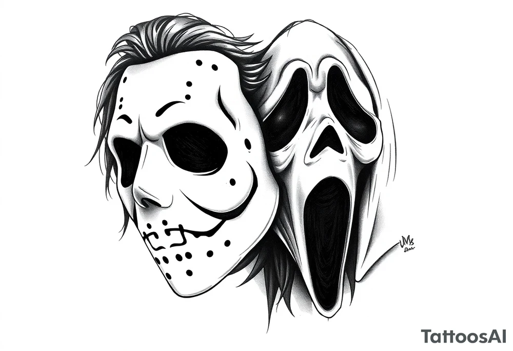 Jason & scream mask tattoo idea