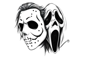 Jason & scream mask tattoo idea