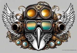 pelican steampunk goggles tattoo idea