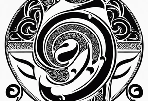 Celtic styling, anchor, bass clef note, treble clef note, dog paw print, half sleeve, forearm tattoo idea