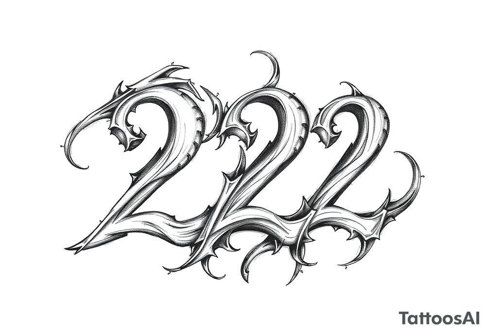number 222 tattoo idea